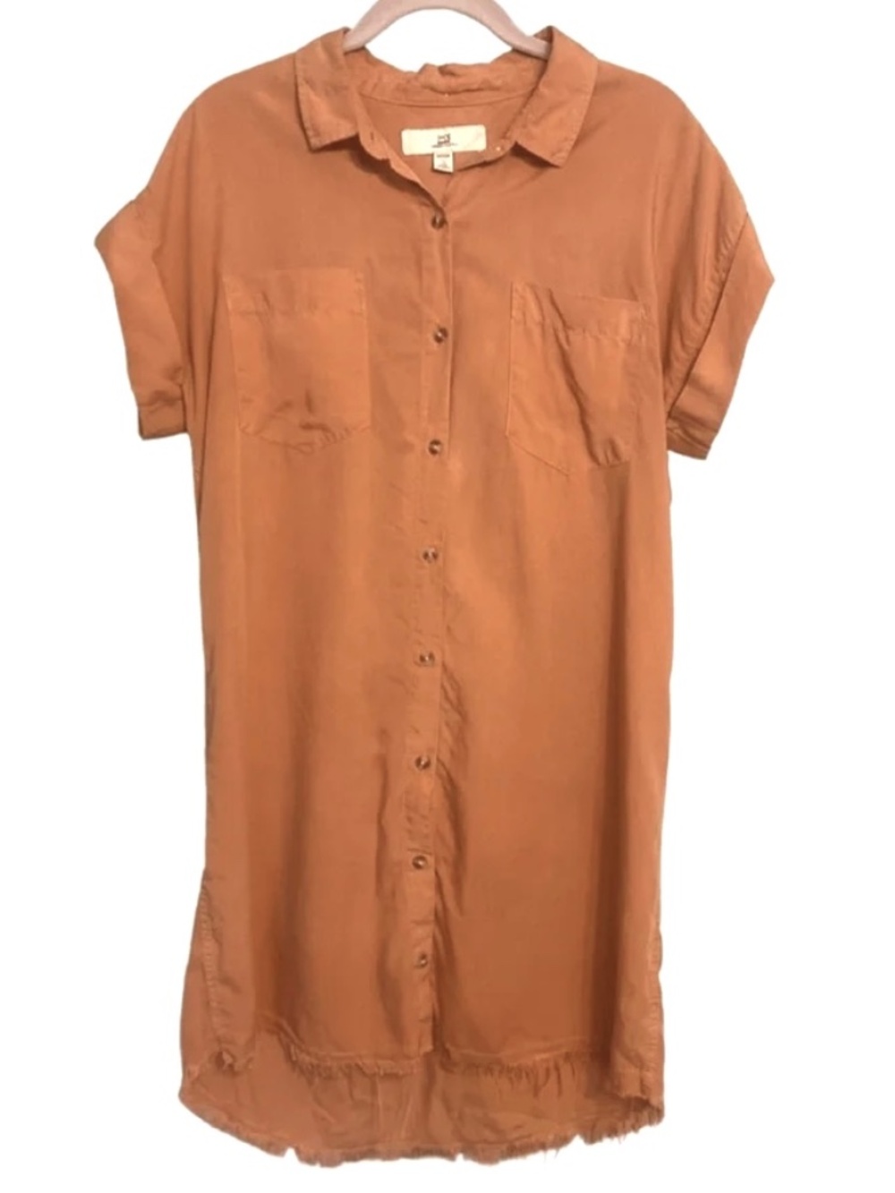 THREAD & SUPPLY BUTTON-FRONT SHIRT DRESS – MEDIUM
